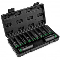 Smūginės ilgos galvutės 1/2'', 11 vnt., 10–24 mm, su dėklu, Wuber Smūginės ilgos galvutės 1/2'', 11 vnt., 10–24 mm, su dėklu, Wuber
